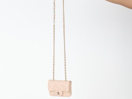 Chanel Caviar 22C Beige Cardholder Belt Bag Supply