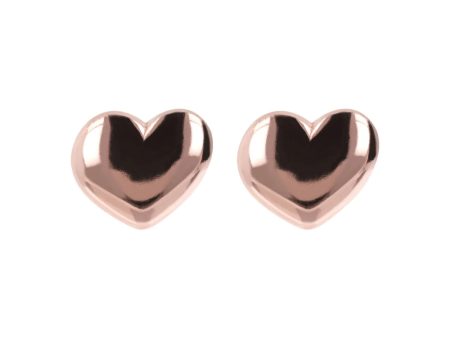 Bronzallure Golden Rose 18KT Plated Heart Stud Earrings Online