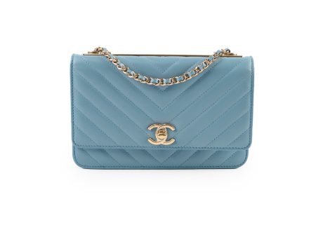 Chanel Trendy CC Wallet on Chain WOC Blue Discount