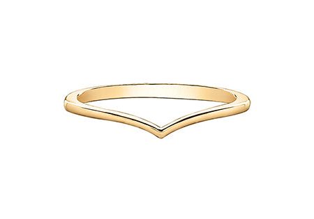 Ladies 10 Karat Yellow Gold 1mm Stackable V Ring Online