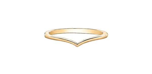 Ladies 10 Karat Yellow Gold 1mm Stackable V Ring Online