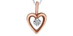 Diamond Heart Pendant With Chain 10KT Rose & White Gold 1=0.01CT Fashion