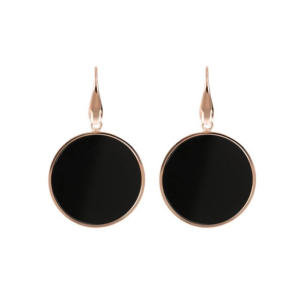 Bronzallure Alba Disc Black Onyx Dangle Earrings Online Hot Sale