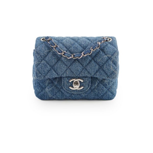 Chanel Mini Denim Square Blue 30 Series Online now