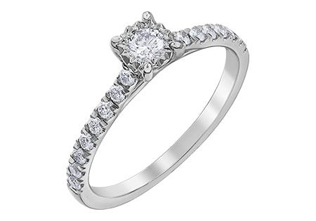 Ladies 10 Karat Gold Illuminaire Diamond Engagement Ring 1=0.15CT 16=0.25CT Online now