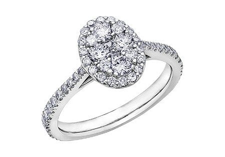 Ladies 14KT White Gold Diamond Estoria Engagement Ring Discount