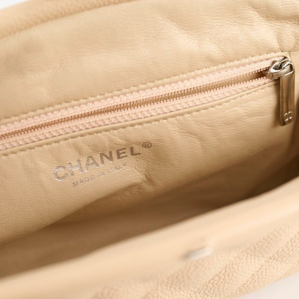 Chanel Clutch Caviar Ivory - Series 12 For Discount