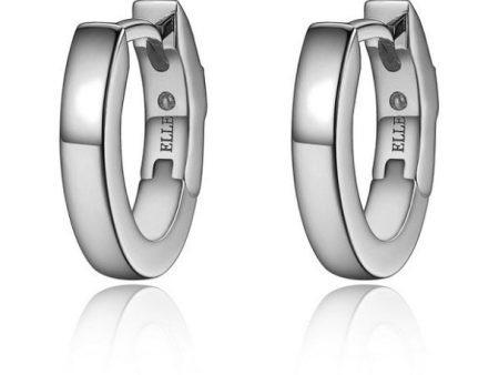 Sterling Silver Rhodium Plated Mini 13x11MM Hoop Earring Online Sale