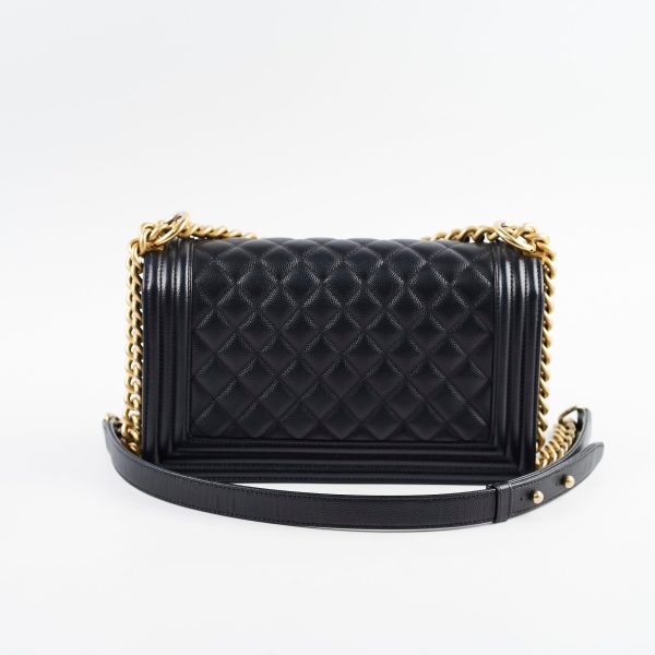 Chanel Caviar Old Medium Boy Bag Black 30 Series Discount