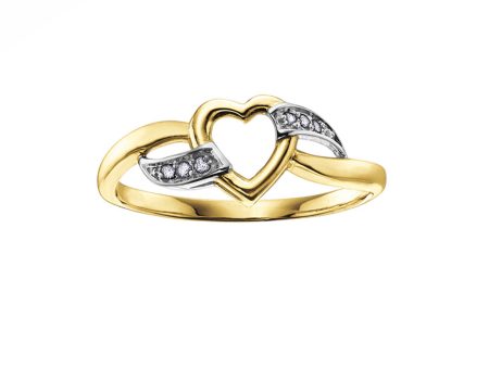 LADIES HEART RING 10KT GOLD For Discount