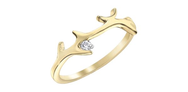 10KTY Antlers Canadian Diamond Ring (0.04TDW) Discount