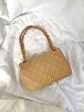 Chanel Beige Full Flap Bag For Sale