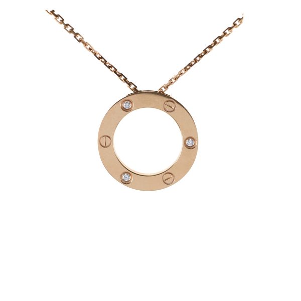 Cartier Love Necklace Rose Gold 3 Diamonds Discount