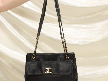 Chanel Turnlock Caviar Double-Sided Tote For Cheap