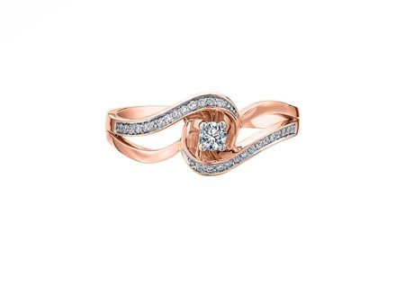 Engagement Ring 10 Karat Rose & White Gold Sale