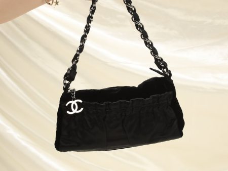 Chanel Velvet and Satin Chain Pochette Supply