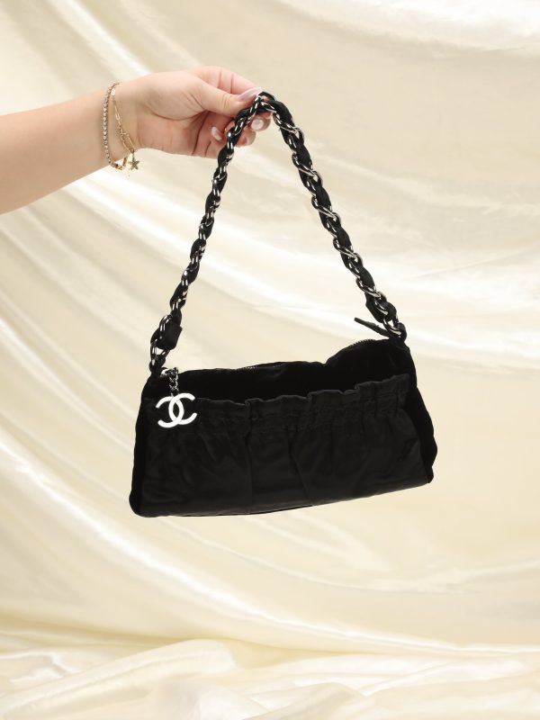 Chanel Velvet and Satin Chain Pochette Supply