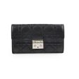 Christian Dior Lambskin Long Wallet On Chain WOC Black Discount