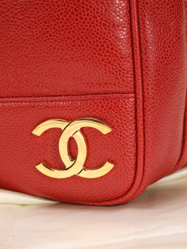 Chanel Caviar Red Logo Tote Online Sale