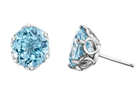 BLUE TOPAZ 10KT STUDS For Sale