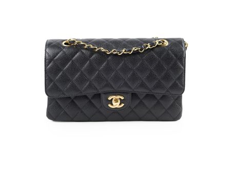 Chanel Medium Large Caviar Double Classic Flap Black Microchipped Online now