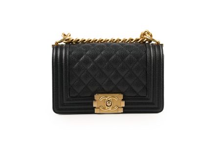 Chanel Small Boy Caviar Bag Black For Sale