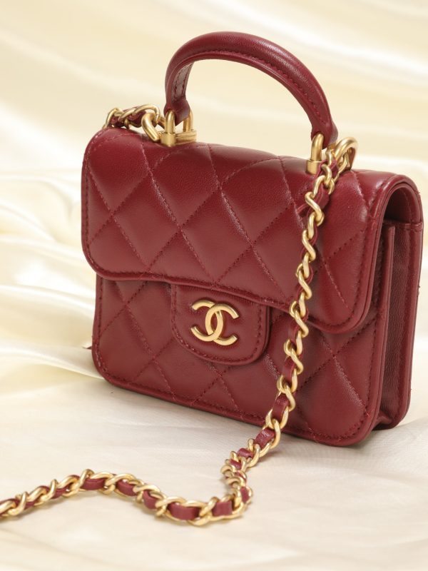 Chanel Lambskin Mini Top Handle Crossbody Hot on Sale