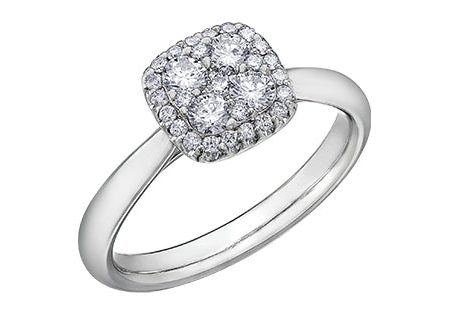 Ladies 14KT White Gold Diamond Estoria Engagement Ring 0.50CT TDW Discount