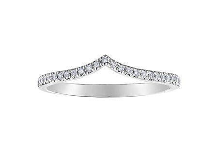 Ladies 10KT White Gold V Chichi Diamond Ring TDW 0.10CT Online now