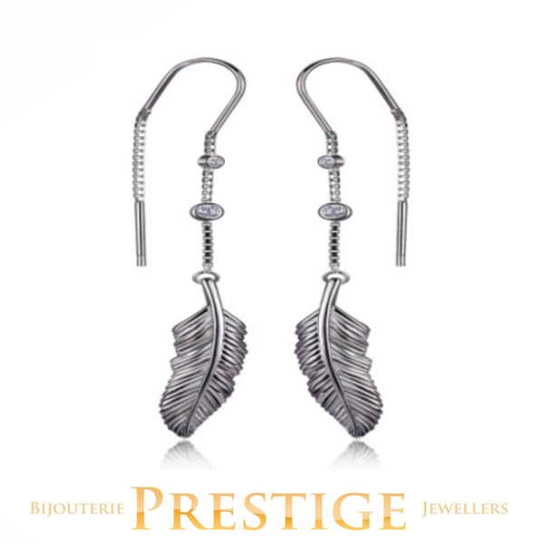 ELLE PLUME FEATHER CZ THREAD EARRINGS Sale