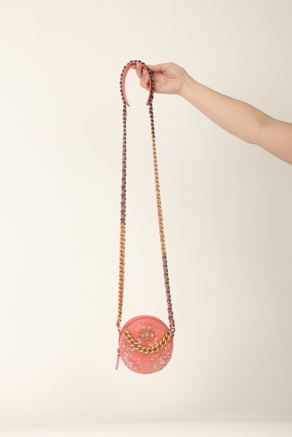 Chanel 19 Sequin Round Crossbody Hot on Sale