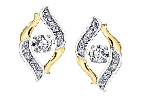 Pulse 10KTYW Dancing Diamond Earrings (0.25TDW) Supply