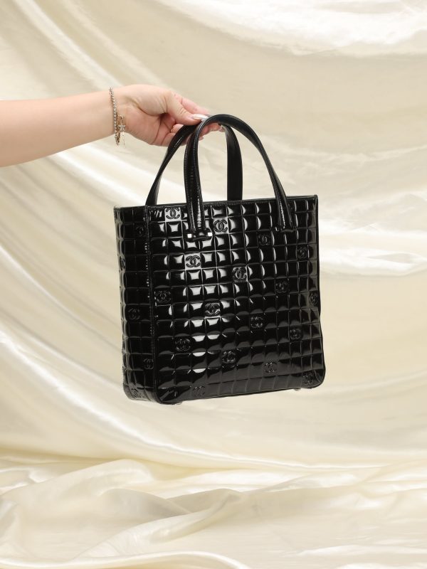 Chanel Patent Chocolate Bar Tote Online now