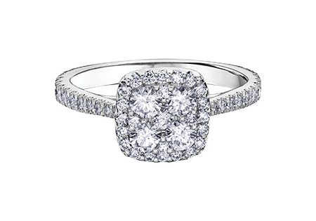 Ladies 14KT White Gold Diamond Estoria Engagement Ring (1.00TDW) Online Hot Sale