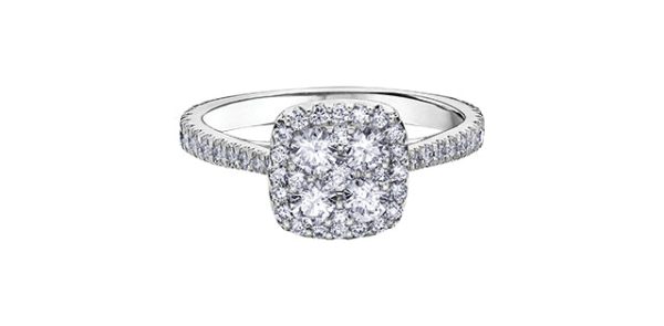 Ladies 14KT White Gold Diamond Estoria Engagement Ring (1.00TDW) Online Hot Sale