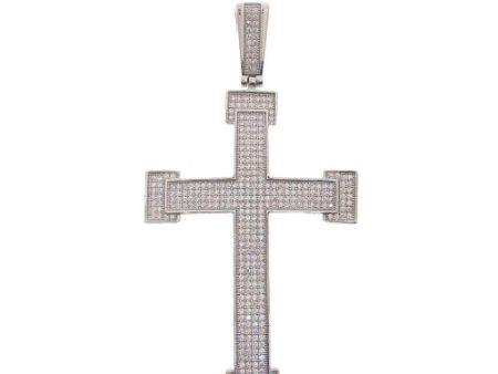 Pendant - Sterling Silver 925 Large CZ Cross Hot on Sale