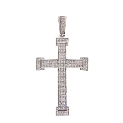 Pendant - Sterling Silver 925 Large CZ Cross Hot on Sale