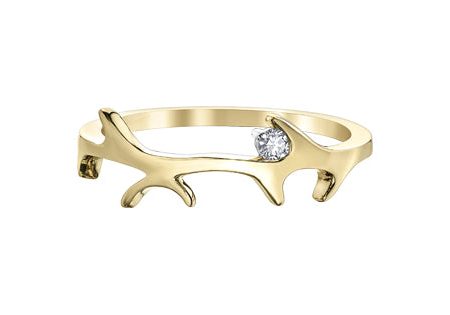 10KTY Antlers Canadian Diamond Ring (0.04TDW) Discount