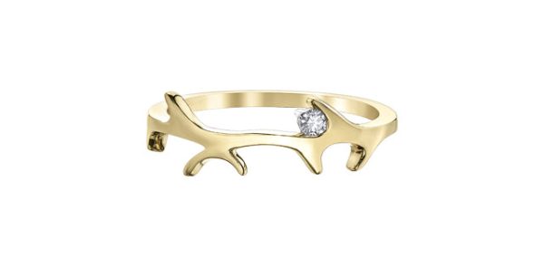 10KTY Antlers Canadian Diamond Ring (0.04TDW) Discount