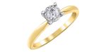 10KTY Solitaire Illusion Set Engagement Ring 1=0.25CT For Cheap