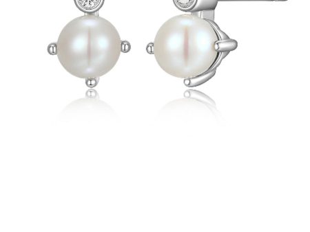 ELLE  Birthstone  Jun Rhodium Plated Genuine 5mm White Pearl Fashion