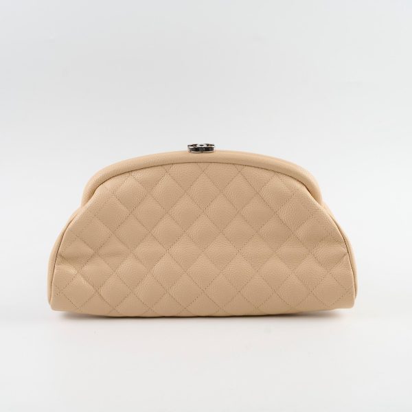 Chanel Clutch Caviar Ivory - Series 12 For Discount