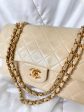 Chanel Beige Lambskin Double Flap Bag For Cheap