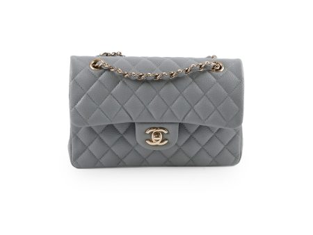 Chanel Classic Small Caviar Flap Grey 29 Series For Sale