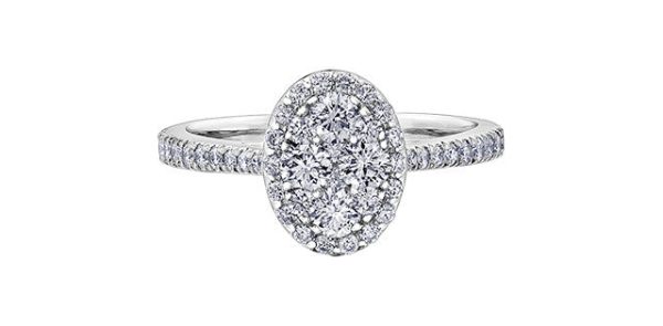 Ladies 14KT White Gold Diamond Estoria Engagement Ring Discount