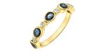 Blue Sapphire & Diamond Band 10 Karat Gold (0.06CT TDW) on Sale