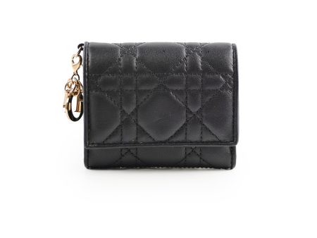 Christian Dior Black Lambskin Wallet For Sale