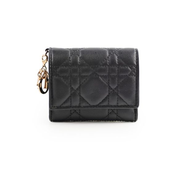 Christian Dior Black Lambskin Wallet For Sale