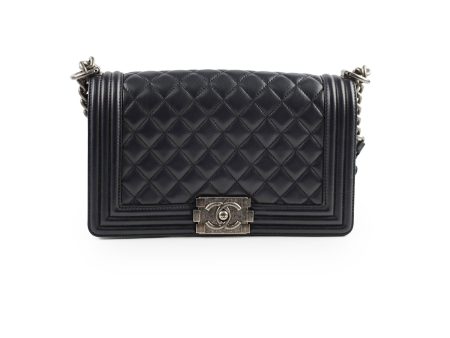 Chanel Old Medium Boy Black Lambskin - Series 23 Online Hot Sale