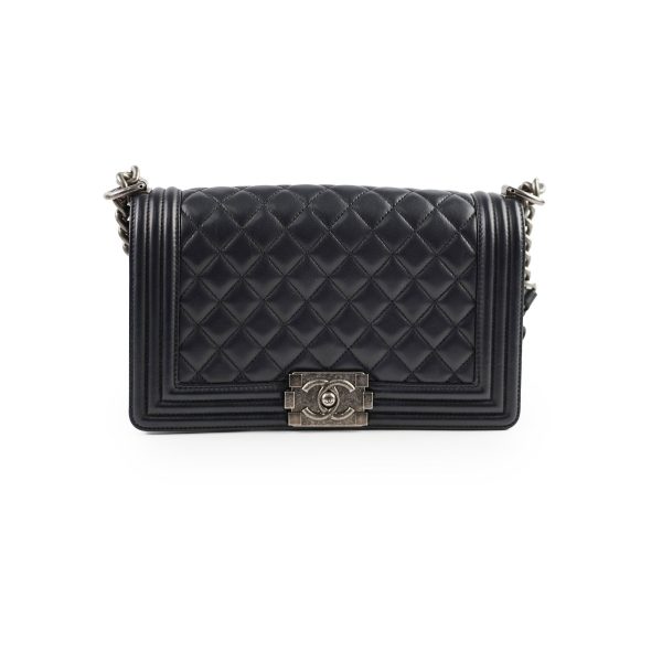 Chanel Old Medium Boy Black Lambskin - Series 23 Online Hot Sale